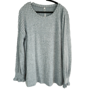 Sampeel lightweight soft light blue ribbed crewneck sweater size XL NWT